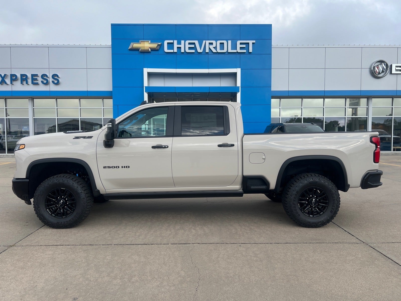2026 Chevrolet Silverado 2500 HD ZR2 in White Sands — front three-quarter view