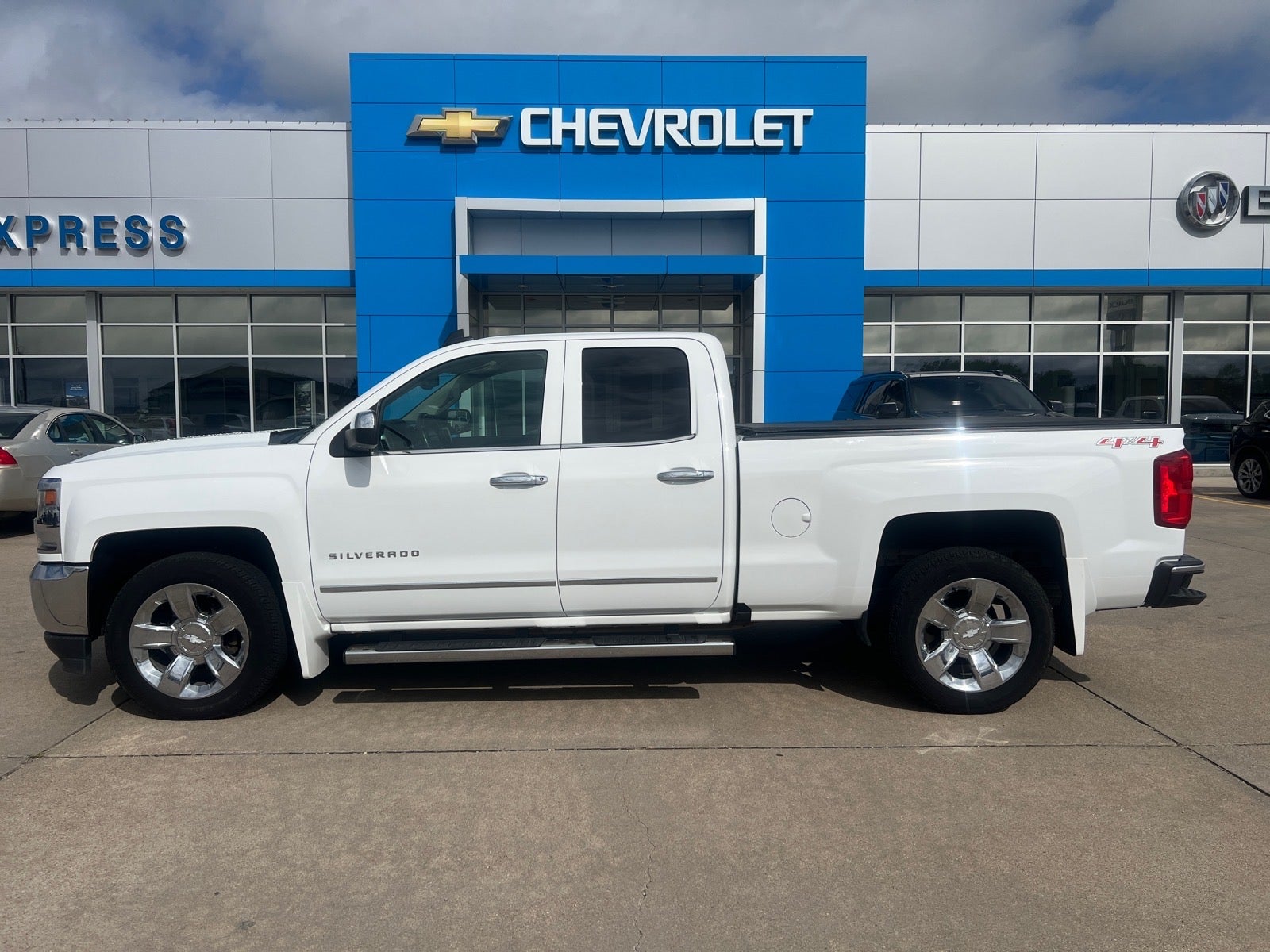 2017 Chevrolet Silverado 1500 LTZ in Summit White — front three-quarter view