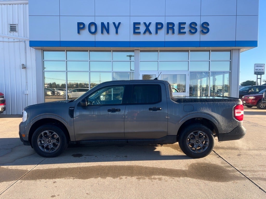 2024 Ford Maverick XLT in Blue Grey — front three-quarter view